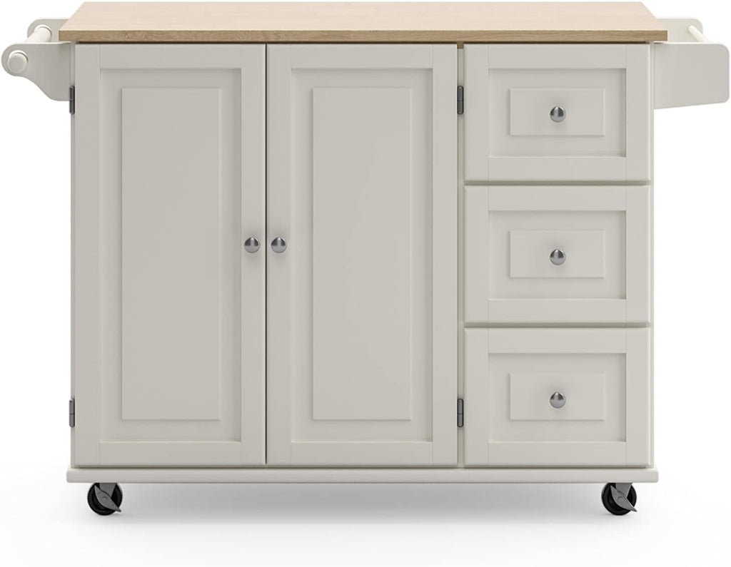 Homestyles Dolly Madison Mobile Kitchen Island Cart, Drop Leaf Breakfast Bar