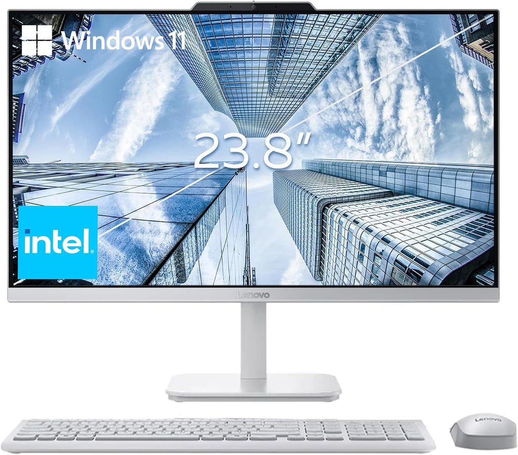 Lenovo 24" FHD All-in-One Desktop Computer for Home & Office  Intel Processor  16GB RAM  256GB PCIe SSD  HDMI  WiFi 6  Bluetooth 5.2  Business AIO  Vent-Hear  Wireless Keyboard & Mouse  Windows 11
