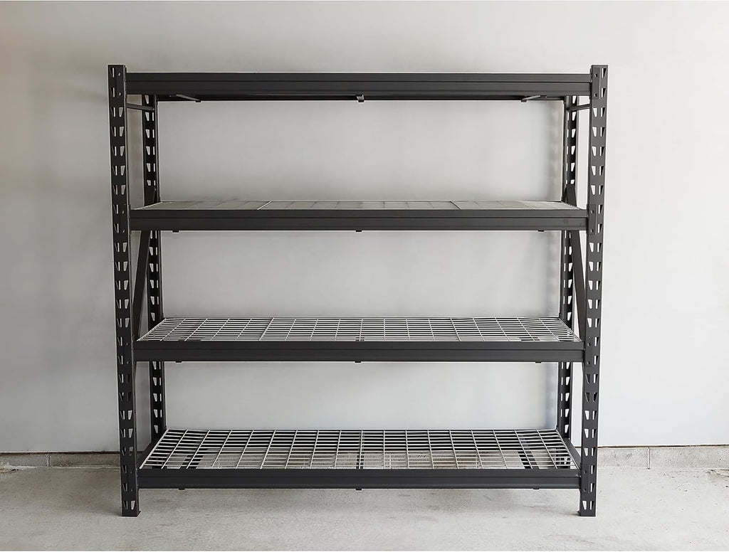 Ironton 4-Tier Industrial Steel Shelving Unit, 8,000-Pound Load Capacity, Garage Storage Rack, 77" W x 24" D x 72" H