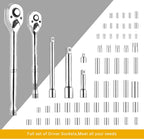 DEKOPRO 192 Piece Mechanics Tool Set Socket Wrench Set, Plastic Storage Case with Auto Repair Hand Tool Kit Wrench Tool Box Set