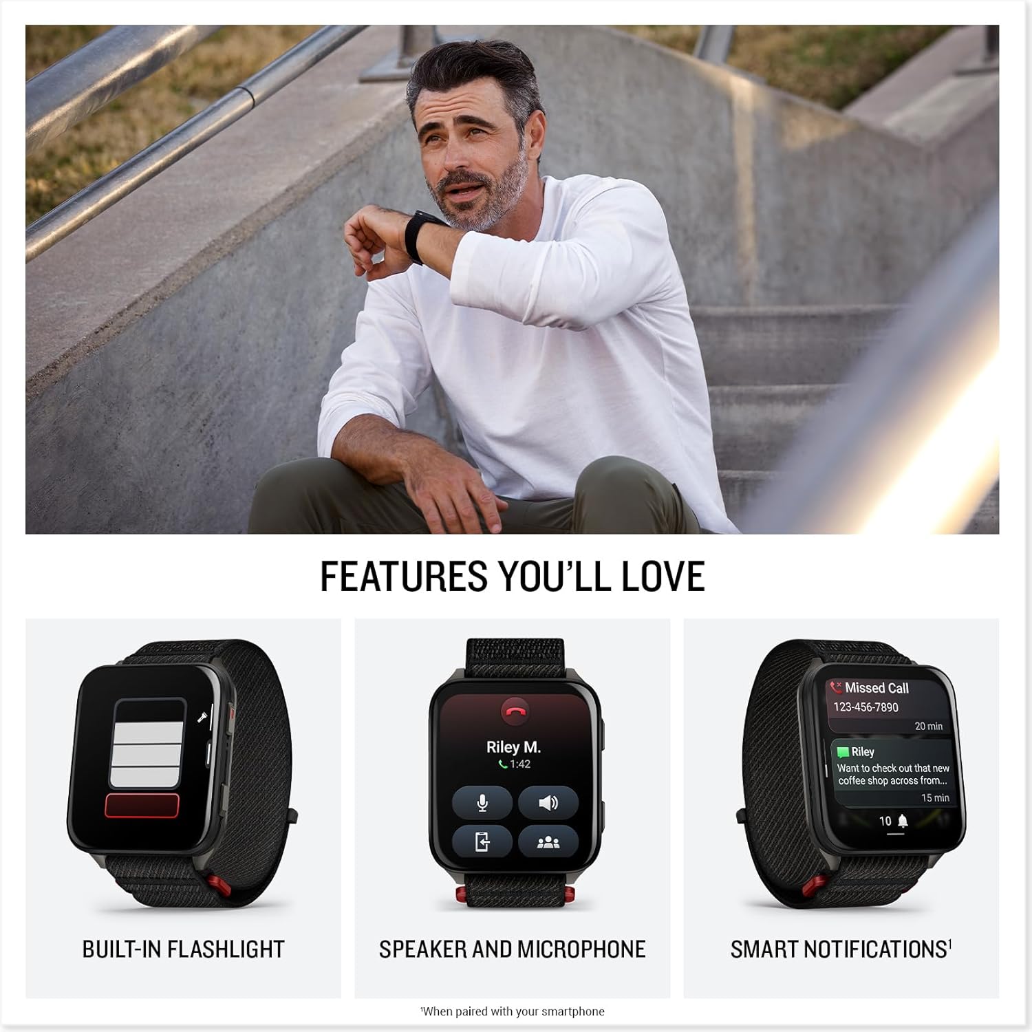Garmin® Venu® X1  Thin and Lightweight GPS Smartwatch  AMOLED Display  Advanced Health and Fitness Features  Black with Slate Titanium Caseback and ComfortFit Nylon Band