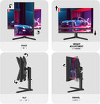CRUA 27” 540Hz Gaming Monitor  IPS FHD(1920x1080P)  AMD FreeSync  120% sRGB  Height/Pivot/Rotating/Tilt Adjustable Vertical Monitor  HDMI 2.1 + DP 1.4  Wall Mount Install-Black