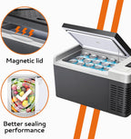 EKOJUCE 12 Volt 19QT(18L) Portable Car Refrigerator, Car Cooler -4℉~60℉, Electric Compressor Cooler 12/24V DC & 110-240V AC, Car Fridge for RV Camping, RV, Truck, Travel, Outdoor, Black