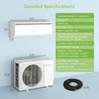 Real Relax 12000 BTU Mini Split Air Conditioner & Heater, 20 SEER2, 115V Inverter, Cools & Heats Up to 750 Sq.Ft, WiFi & Alexa Compatible, R454B Refrigerant, Included Installation Kit Ductless