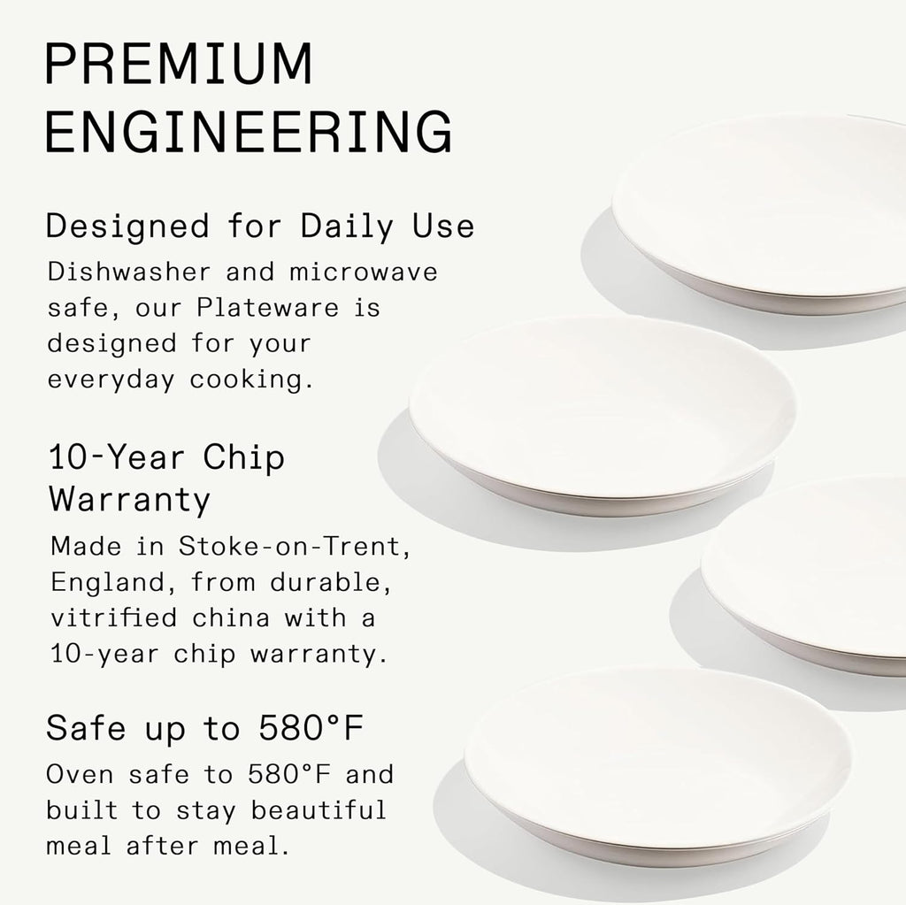 Made In Cookware | Set of 4 | Entrée Bowls | White | Porcelain | Crafted in England