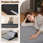 Trifold Mattress Queen Size 6 Inch - Foldable Memory Foam Mattress for Camping, Travel, RV, Guest Bed & Yoga - No Slip Bottom, Washable Cover with Handles - Portable Folding Floor Cushion 78"x58"x6"