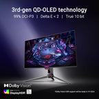 ASUS ROG Swift 32” 4K OLED Gaming Monitor (PG32UCDM) - UHD (3840 x 2160)  QD-OLED  240Hz  0.03ms  G-SYNC Compatible  Custom Heatsink  Graphene Film  99% DCI-P3  True 10-bit  90W USB-C