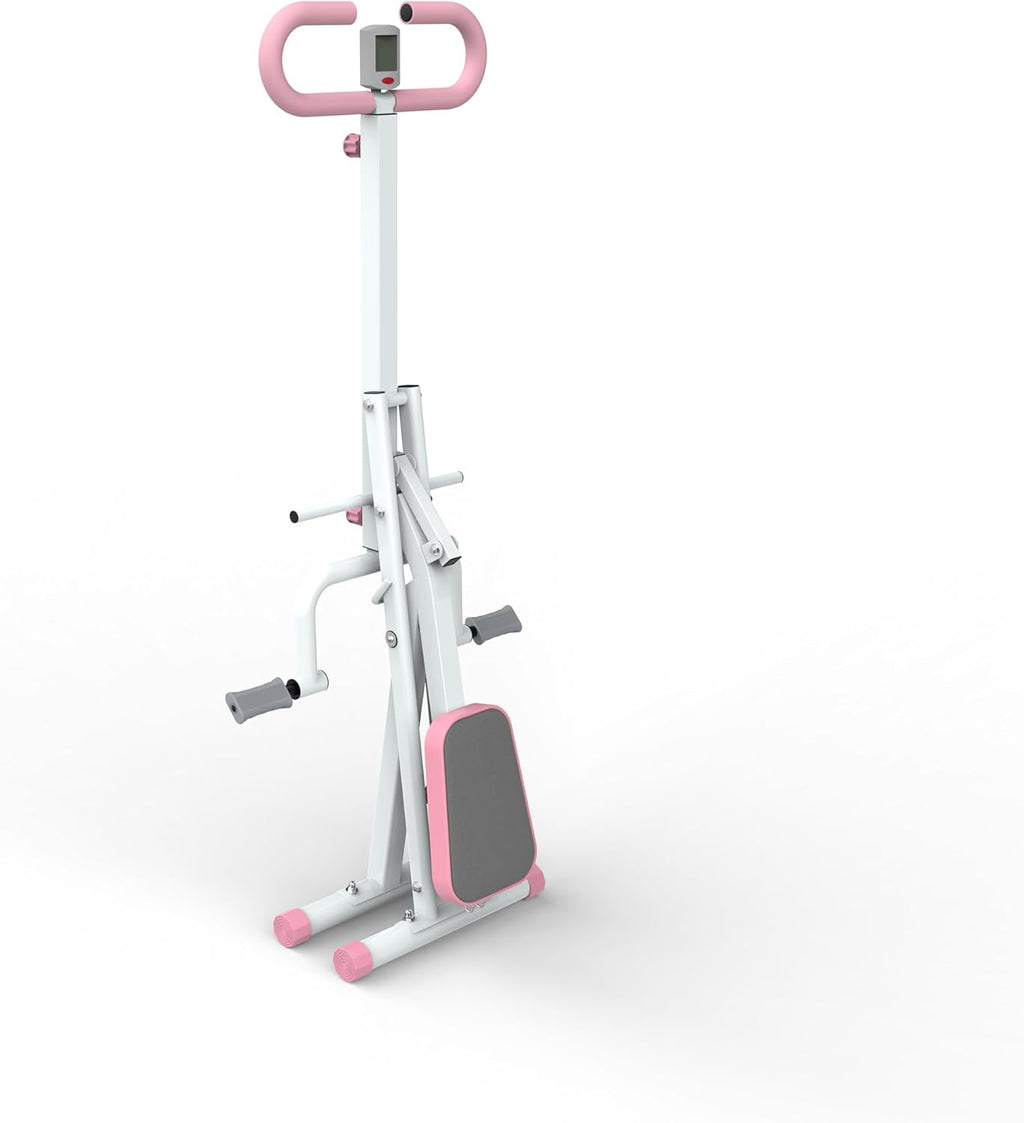 Squat Machine for Home Gym, Foldable Glute Trainer with Resistance Bands, Hip Thrust, Butt and Thigh Workout, Pink