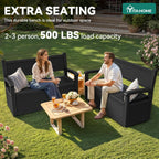 YITAHOME 70 Gallon Deck Bench with Storage  Outdoor Storage Box Bench with Armrests for Patio Garden Pool Porch  Waterproof&Lockable  Black
