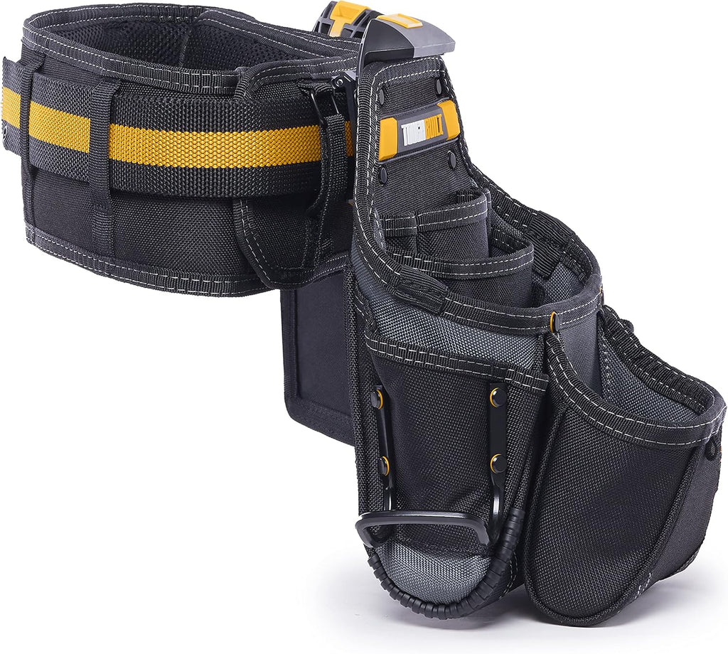 ToughBuilt ClipTech Series – 3-Piece Handyman Tool Belt Set, Modular ClipTech™ System with 2 Rugged Pouches & Heavy-Duty Padded Belt, 1680D Reinforced Construction (TB-CT-111-CP)