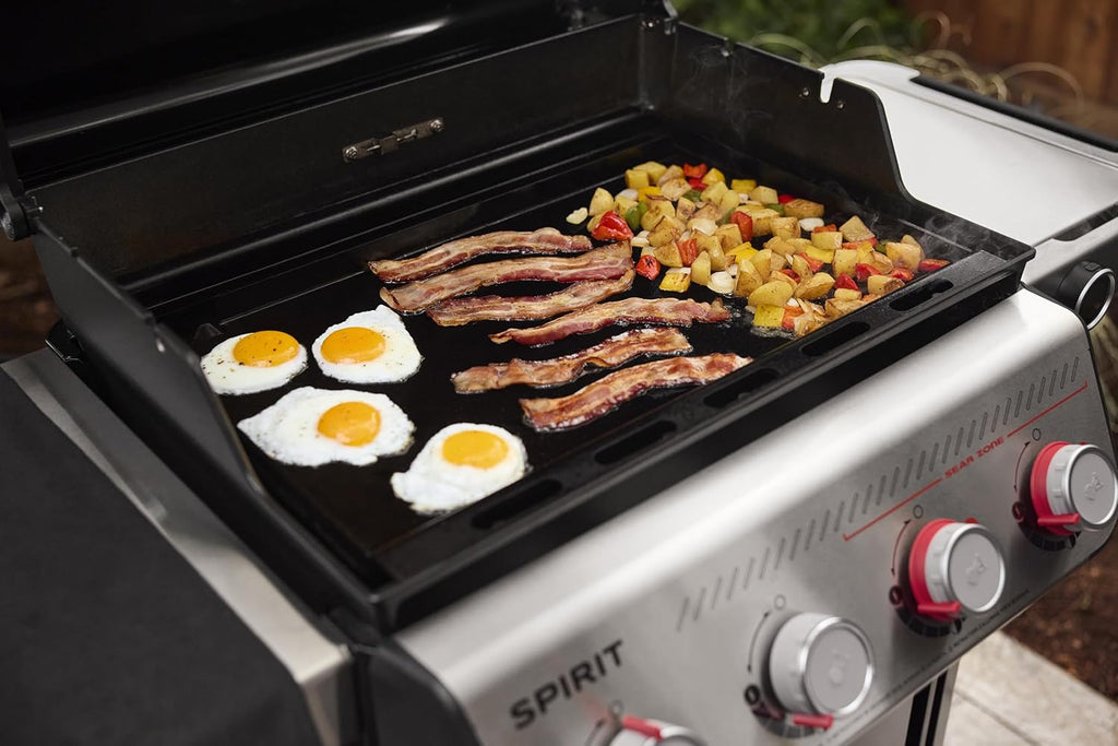 Weber Rust‑Resistant Outdoor Griddle Insert  Full‑Size – Pre-Seasoned Carbon Steel Griddle for Searwood & Large Spirit Series Gas Grills