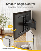 monTEK 0.77" Ultra Slim TV Wall Mount for 43-90 Inch TVs, Swivel & Tilt & Leveling & Extension Wall Mount TV Bracket with Articulating Dual Arms, Low Profile Full Motion tv Mount, 4X Weight Tested