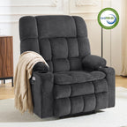 MCombo Oversized Power Lift Recliner Chair for Elderly, Dual Motor Lift Chair with Heat and Massage, Lay Flat Lift Chair for Big and Tall, Cup Holders, Fabric R7891 (Oversize, Dark Gray)