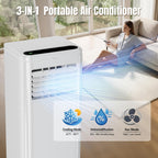 AKIRES 10000 BTU Portable Air Conditioners,3-IN-1 Portable AC Unit With Fan & Dehumidifier,Remote Control,24H Timer,Sleep Modes,Cools Room Up To 450 sq.ft,Suitable for Bedroom,Room, Office,Apartment