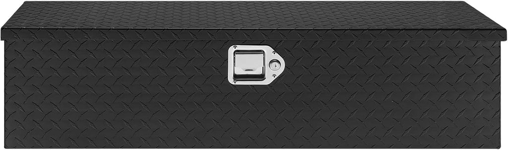 VEVOR Heavy Duty Aluminum Truck Bed Tool Box, Diamond Plate Tool Box with Side Handle and Lock Keys, Storage Tool Box Chest Box Organizer for Pickup, Truck Bed, RV, Trailer, 39"x13"x10", Black