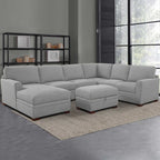 Thomasville Langdon Fabric Sectional with Storage Ottoman