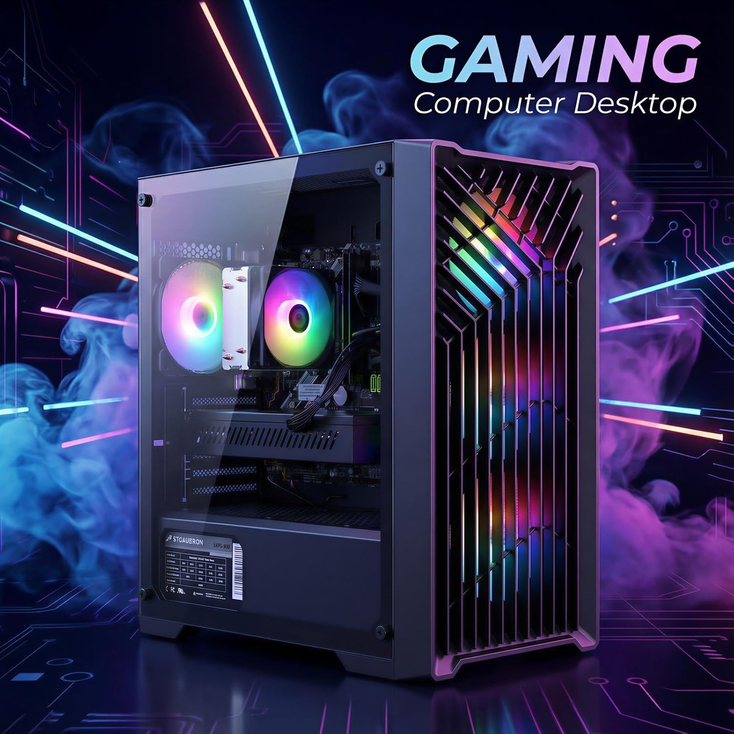 STGAubron Gaming PC Desktop Computer  Intel Core i7 up to 3.9G  GeForce RTX 2060 6G  32GB RAM  512GB SSD  WiFi 6  BT 5.0  RGB Fan x 4  Windows 11 Home