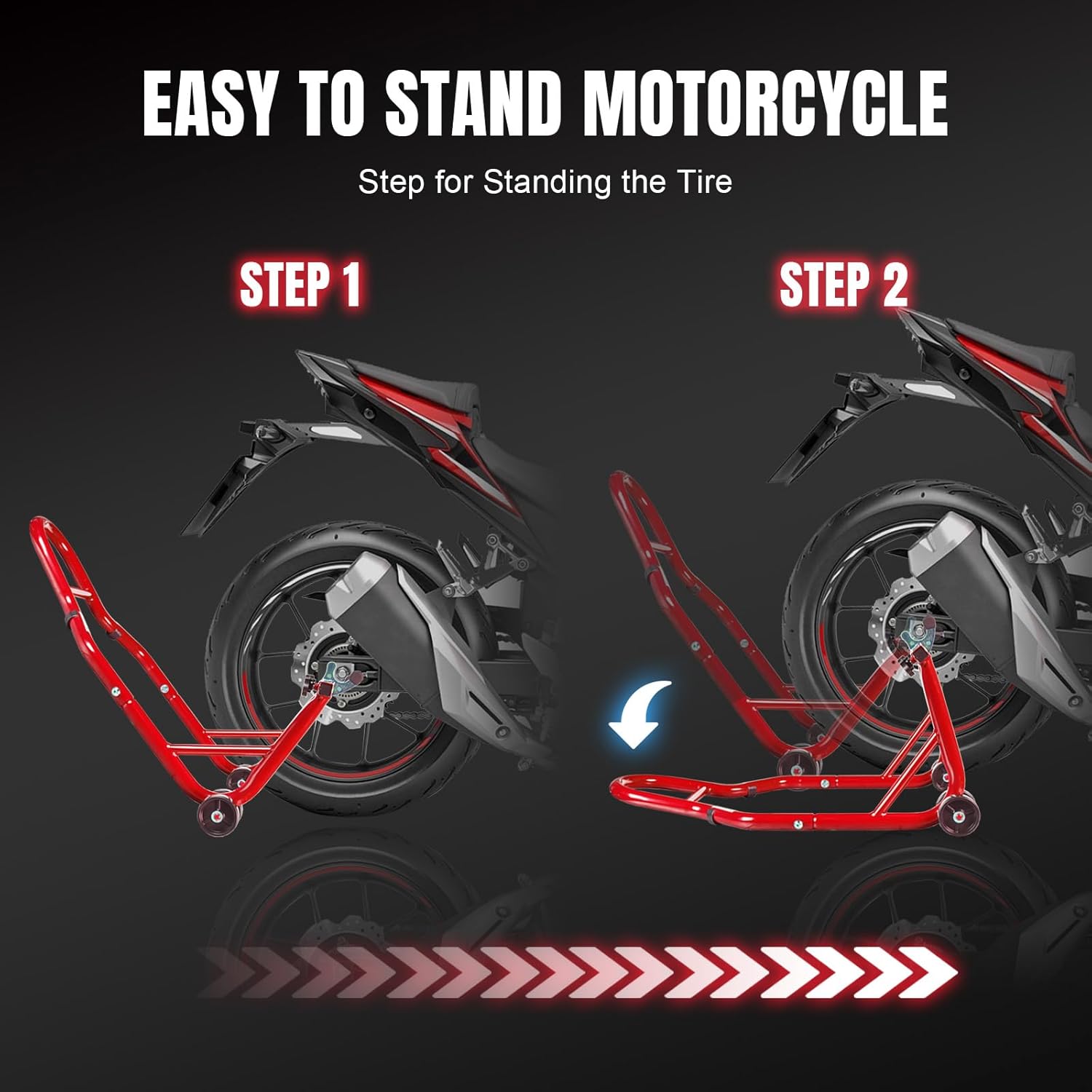 Jack Boss Motorcycle Stand Rear Combo Wheel Lift Stands, 500Lbs Capacity,Swingarm Spool Paddock Stands for Sport Bike,Fit for Yamaha, for Honda, Suitable for Kawasaki