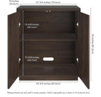 Henn&Hart 28" Fluted Wooden Accent Cabinet, Ribbed Modern Sideboard Buffet Cabinet with 2 Doors and an Adjustable Shelf for Living Room, Dining Room, Bedroom or Entryway, Rich Brown