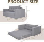 HABUTWAY Folding Sofa Bed, 2 in 1 Convertible Sleeper Chair with Pillow, Portable Fold Out Chair Bed with Armrest, Comfy Floor Couch, Lazy Sofa for Living Room Bedroom Dorm Home Office, Light Grey