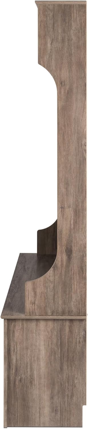 Prepac Gray Hall Tree, Shoe Cabinet, Storage Cabinet with 24 Shoe Cubbies and 6 Double Coat Hooks 15.5" D x 60" W x 77" H