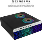 TechMagnet HP G4 Desktop Computer PC AMD Pro A10-9700 R7 8GB RAM 256GB SSD 24 Inch Curved Monitor RGB Speaker RGB Keyboard with AI-Enabled Copilot Key Mouse 2X ARGB Fan WiFi Windows 11 Pro (Renewed)
