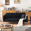Anwick 72" Modern Velvet Sofa Bed Futon,Convertible Folding Sleeper Bed Couches with 3 Adjustable Backrests,Tufted Recliner Loveseat with Golden Chrome Legs for Small Living Room Office (Black)