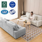 DOPEDIO Modern Loveseat Sofa for Living Room,Chenille Recliner, Removable Cover, Spring Cushions, Solid Wood Frame, Easy Assembly for Small Spaces (71.25inch .Beige)