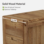 LITTLE TREE 3-Drawer Real Wood End Table Set 2, Narrow Side Table with Storage Drawers, Solid Wood Sofa Side Table for Living Room, Slim Nightstand Bedside Table for Bedroom, Natural Wood Color