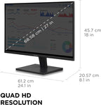 ViewSonic VS2725-2K 27 Inch QHD 1440p Monitor with 100Hz  HDMI  DisplayPort  and Variable Refresh Rate for Home and Office