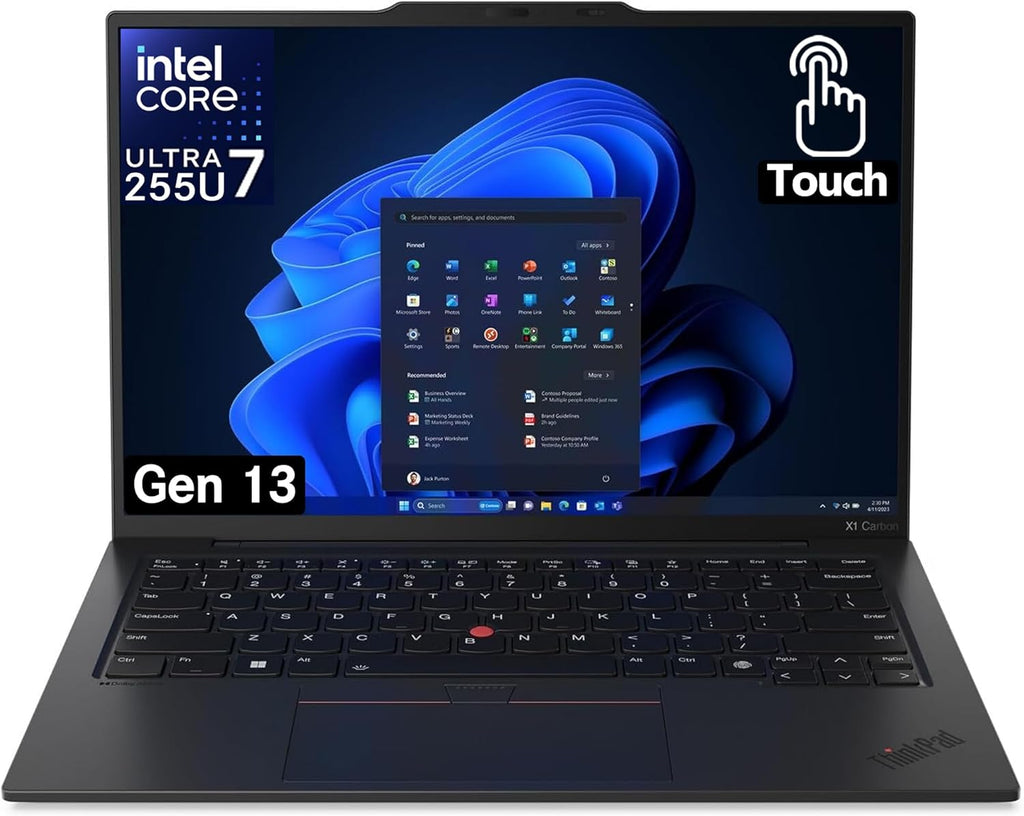 Lenovo Gen 13 ThinkPad X1 Carbon Touchscreen Laptop with Intel Ultra 7 265U Processor  14" WUXGA 100% sRGB  32GB DDR5 RAM  1TB NVMe Performance SSD  FHD+ IR+ RGB Camera  and Windows 11 Pro
