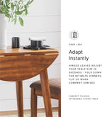 Signature Design by Ashley Berringer Dining Room Round Drop Leaf Table, Rustic Design, Seats 4, Hinged Extension Leaves, Small Space Solution, 42" W x 42" D x 30.63" H, Rustic Brown