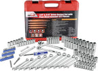 EPAuto Mechanics Tool Set Drive Socket Wrench Ratchets, SAE/Metric, 122-Piece