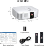 Epson Home Cinema 2350 4K PRO-UHD Smart Streaming Projector with Android TV  3-Chip 3LCD  HDR10  HLG  2 800 Lumens  Low Latency  10 W Speaker  Bluetooth (Renewed)