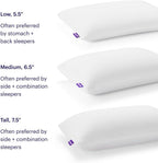Purple Harmony Pillow – Talalay Latex Foam Cooling Pillow for Combo or Side Sleepers, 360º Hex GelFlex Grid for No-Pressure Support and Luxurious Weightless Feel - Standard, Medium Feel, Med Height