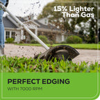 Greenworks 60V 8" Brushless Cordless Edger with 2.0Ah Battery & Charger – Tool-Free Depth Adjustment, Lightweight Lawn Edging Tool, 4-Year Warranty