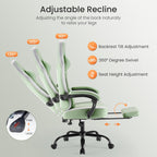 DUMOS Gaming Chair with Linkage Armrests, Video Game Chairs with Pocket Spring Cushion, Ergonomic Computer Silla Gamer Office Desk Chair with Footrest for Adults & Students, Green