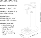 Aarke Carbonator lll, Sparkling & Carbonation Water Machine, Stainless Steel with PET BPA-Free Reusable Bottle Volume 1L/34 fl oz (Sand)