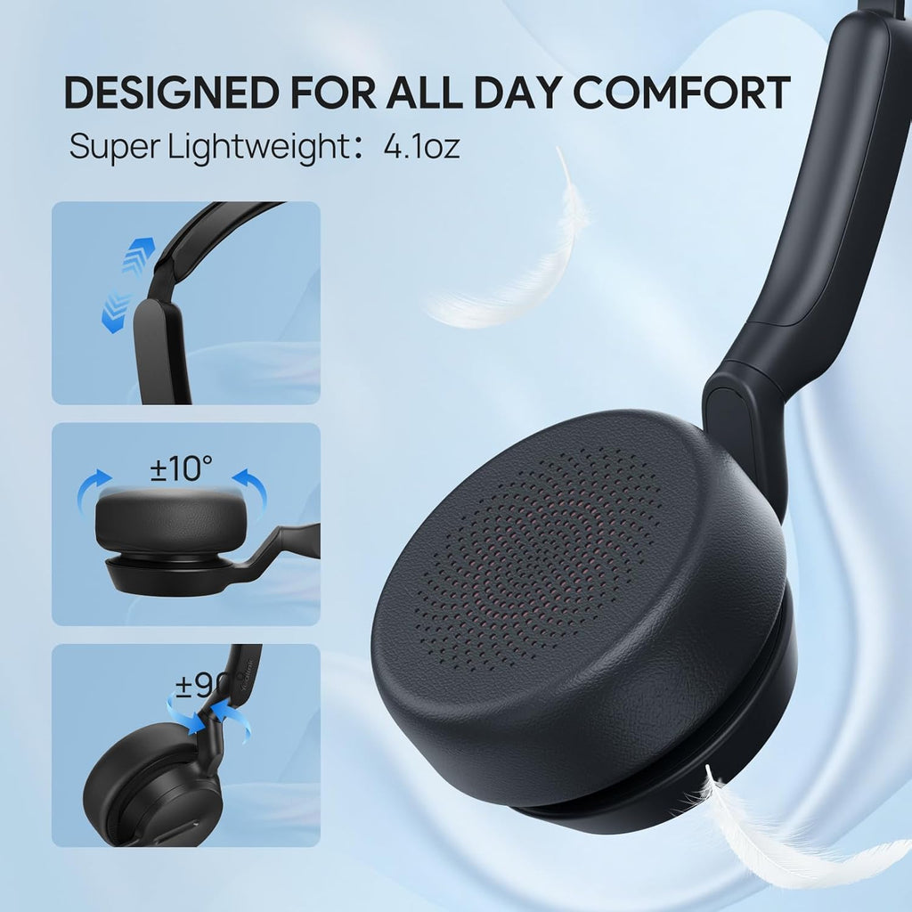Yealink UH42 USB-C/A Mono Headset with Mic for PC Computer, Wired Headphones Teams Certified, Noise Cancelling Microphone, in-Line Controls, All Day Comfort