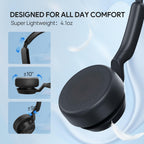 Yealink UH42 USB-C/A Mono Headset with Mic for PC Computer, Wired Headphones Teams Certified, Noise Cancelling Microphone, in-Line Controls, All Day Comfort