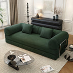 78.8" Modular Sofa Bed - 4-in-1 Convertible Design with Corduroy Fabric and High Density Sponge, Removable Cover and Fixed Frame