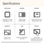 Microsoft Surface Laptop (2024)  Windows 11 Copilot+ PC  15" Touchscreen Display  Snapdragon X Elite (12 core)  16GB RAM  256GB SSD Storage  Platinum