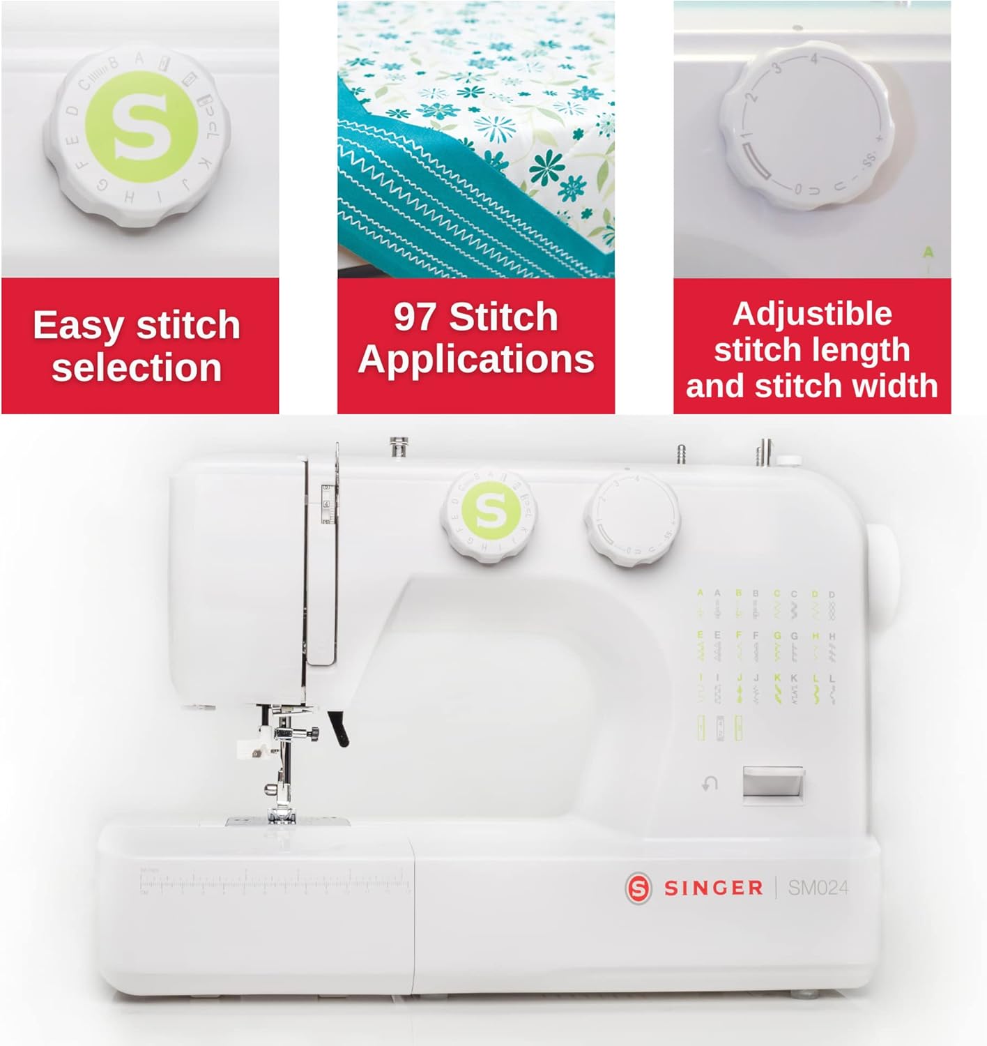 Singer SM024GREENFR SM024 Sewing Machine Green - Recertified, Medium