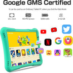 PRITOM 10 inch Kids Tablet Android 14 Tabletas 32GB, Quad-Core, 6000mAh, Large HD IPS Display, WiFi 6, Dual Camera, Bluetooth, Toddler Tablet for Kids Age 3+, Green