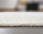 Hand-Tufted 100% Wool Area Rug – Unique Modern Geometric Grid Pattern, Soft Plush Textured Carpet for Living Room, Bedroom, Dining Room & Entryway (Grey, 8' x 10')