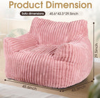 Giant Bean Bag Chair, Oversized Plush Comfy Bean Bag Sofa for Adults and Kids with Armrests, Memory Foam Mini Couch Single Lounges for Living Room, Bedroom & Game Room(Pink)