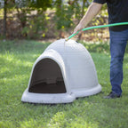 Petmate Indigo Dog House (Igloo Dog House, Made in USA with 90% Recycled Materials, All-Weather Protection Pet Shelter) for XL Dogs -90 to 125 pounds, Made in USA
