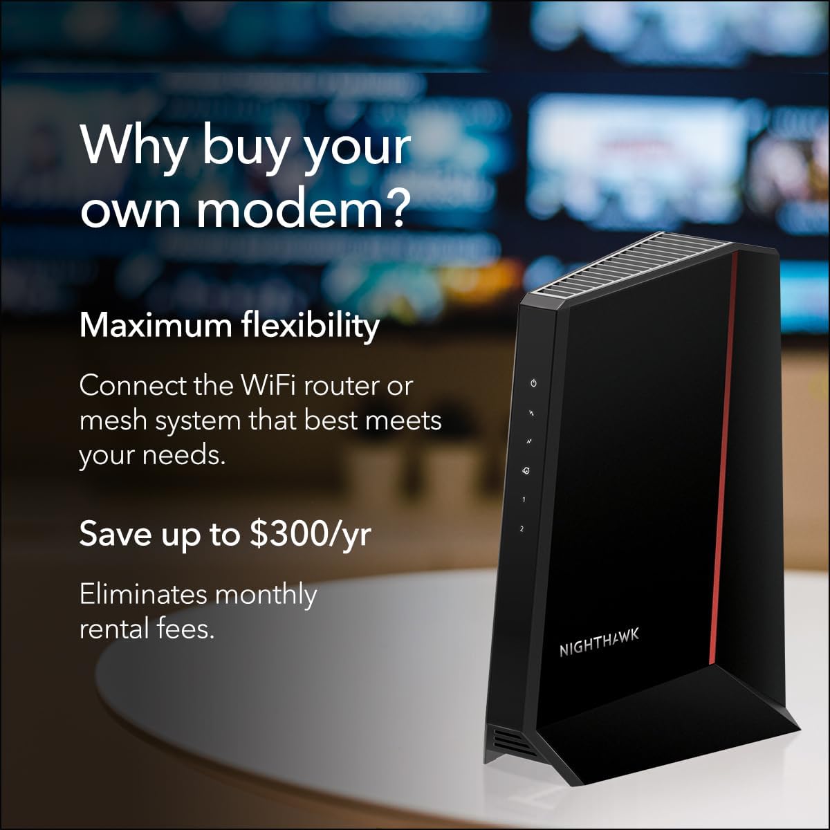 NETGEAR Nighthawk DOCSIS 3.1 Mid/high-Split Cable Modem (CM2500) – Approved for Today's Faster Speeds & Compatible with All Providers Incl. Xfinity  Spectrum  Cox - for Plans up to 2Gbps (Renewed)