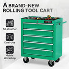 5 Drawers Tool Cart on Wheels,Rolling Tool Chest Tool Storage,Drawers Rolling Tool Trolley Organizer Tool Case for Garage, Warehouse, Workshop, Repair Shop (5 Drawers-Green)