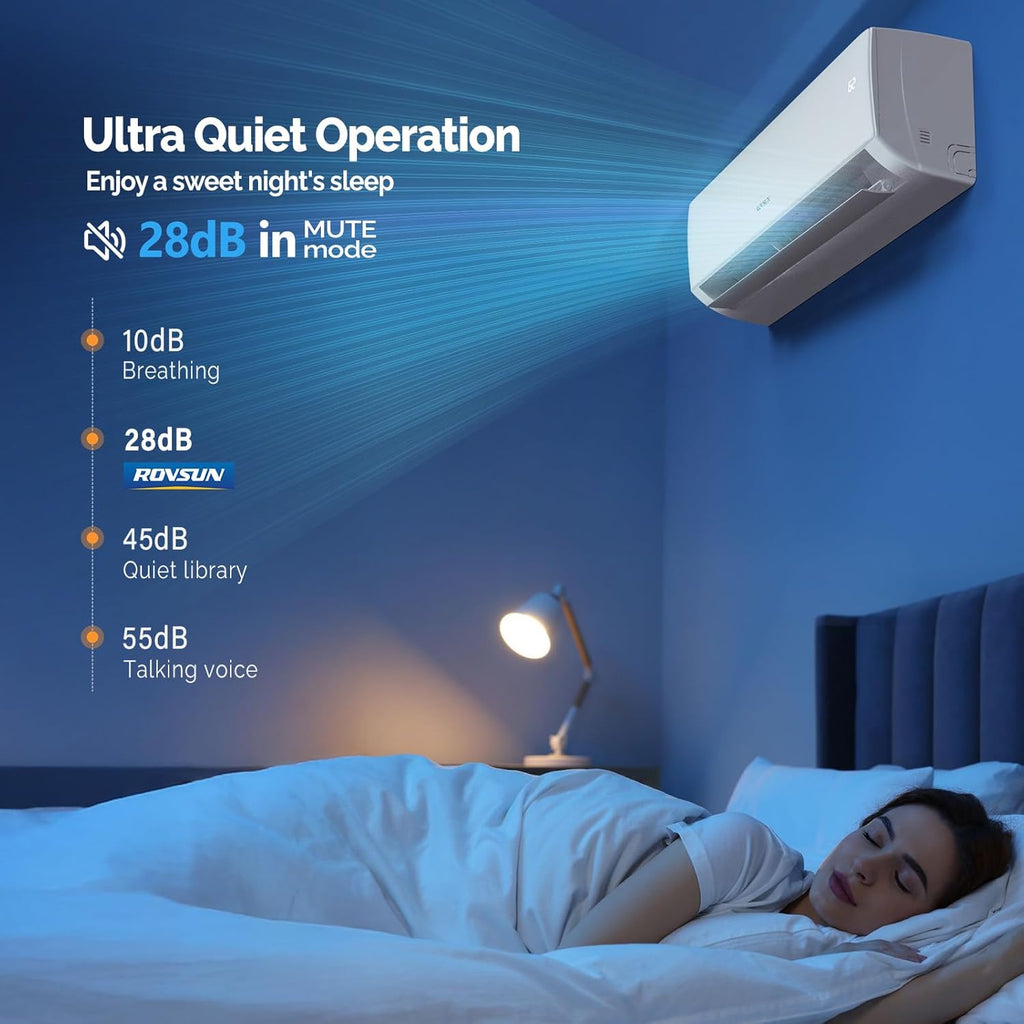 ROVSUN 12000 BTU Wifi Enabled Mini Split Air Conditioner & Heater with Inverter, 21 SEER2 Energy Saving 115V Ductless Split AC Unit with Pre-Charged Condenser, Heat Pump & Installation Kit